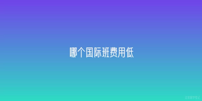 哪个国际班费用低|哪个国际班费用最低