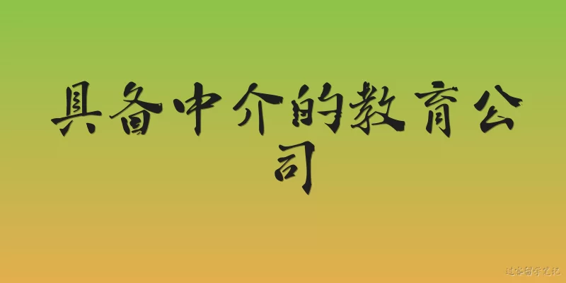 具备中介的教育公司:什么是具备中介的教育公司？
